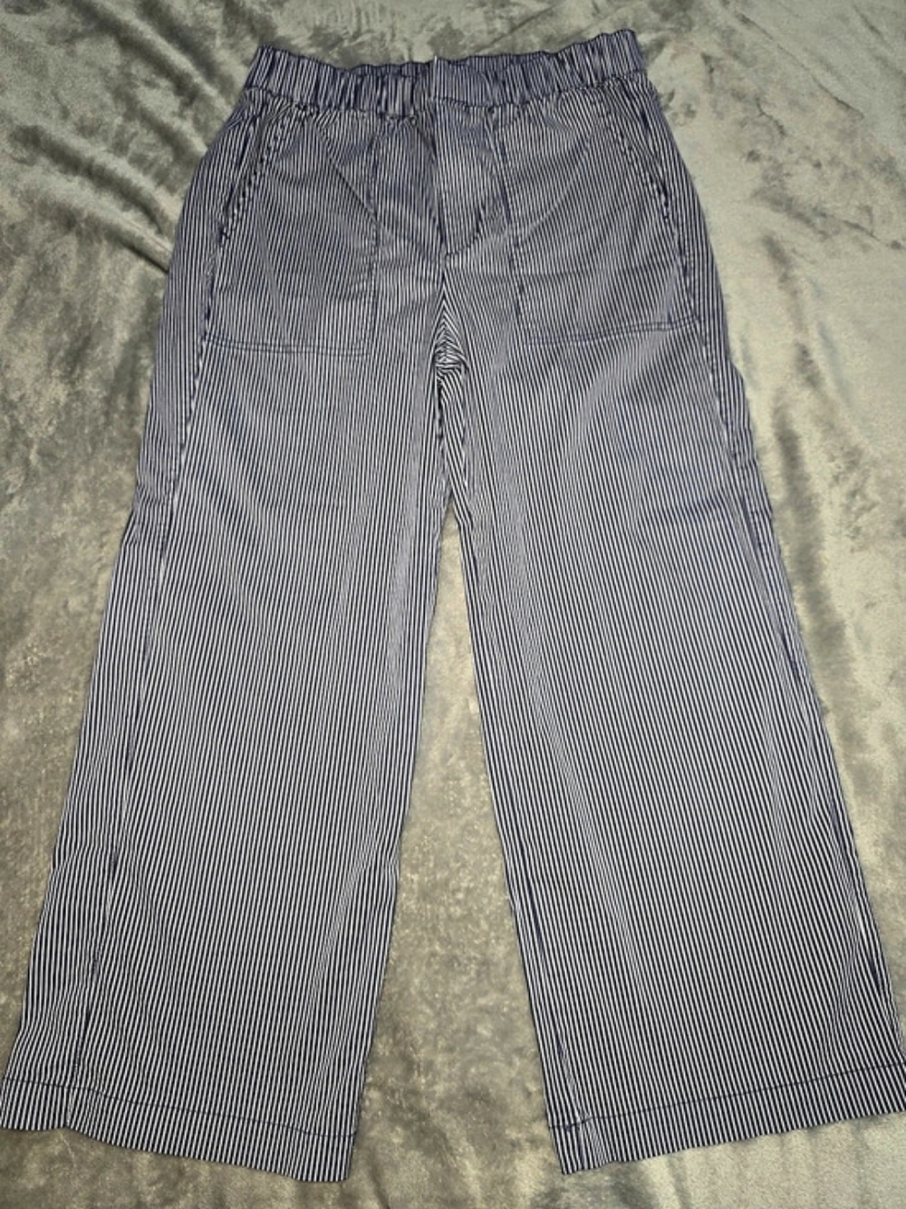 GAP Striped Wide Leg Pants in Blue & White Size Medium